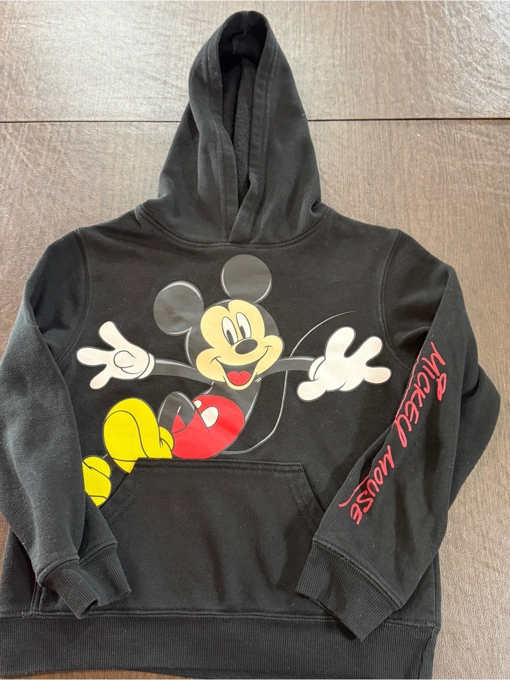 Disney Mickey Mouse Black Graphic Hoodie Sz CH (6-7)